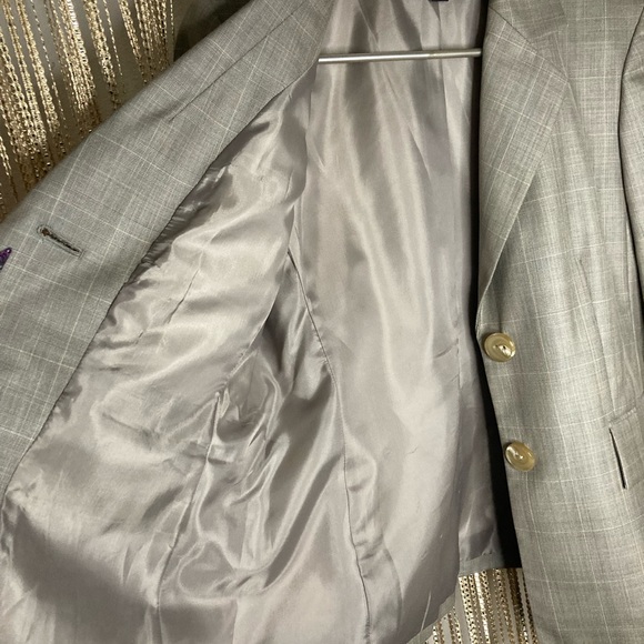 NWOT y2k Tan plaid button up blazer petite - Picture 5 of 6